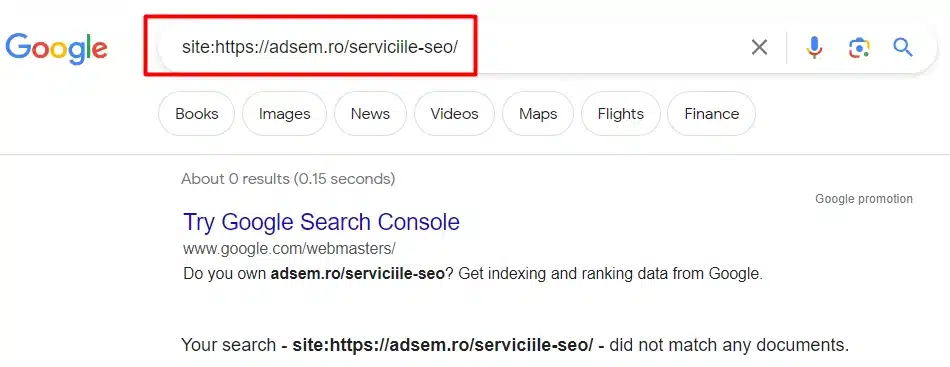 verificare indexare in google