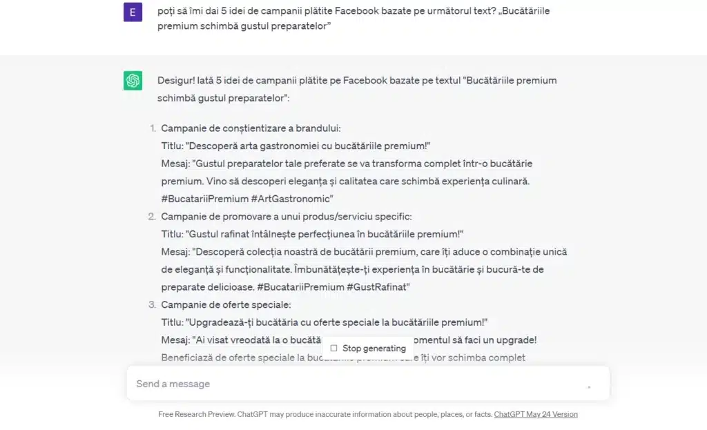 campanii platite chatgpt