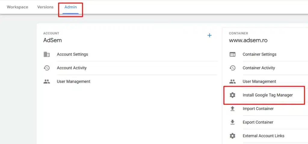 instalare google tag manager