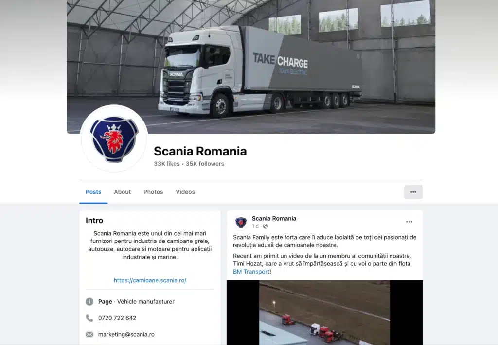 pagina scania romania