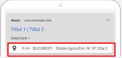 extensie ads locatie