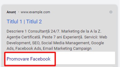 google ads extensie sitelink