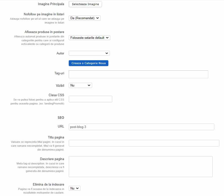 articol nou optimizat seo