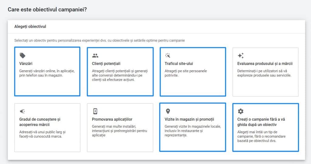 Obiective Google Ads
